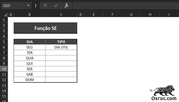 Como fazer uma Fórmula com a Função SE do Excel - Step1